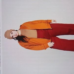 BNWT-UNIVERSAL STANDARD fundamental French Terry zip up hoddie in small caramel